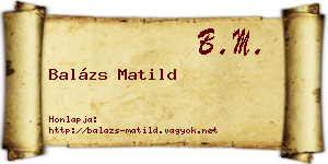 Balázs Matild névjegykártya
